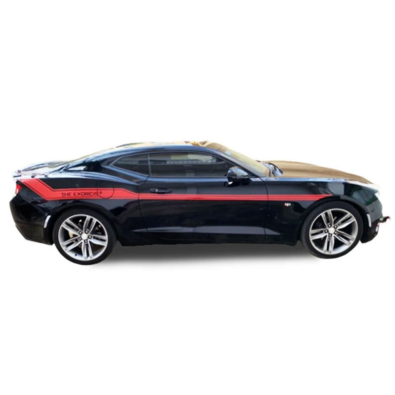 Спортивные Гонки глянцевые красные полосы Корпус Дверь Талия линия Наклейка