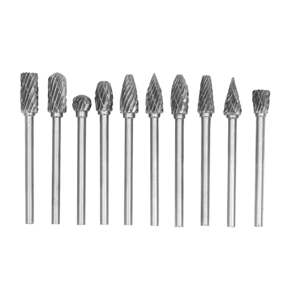 

10 шт./компл. 3 мм Алмазный роторный вольфрамовый стальной резак карбидные сверла набор сверл для металла деревообработки резьба инструмент