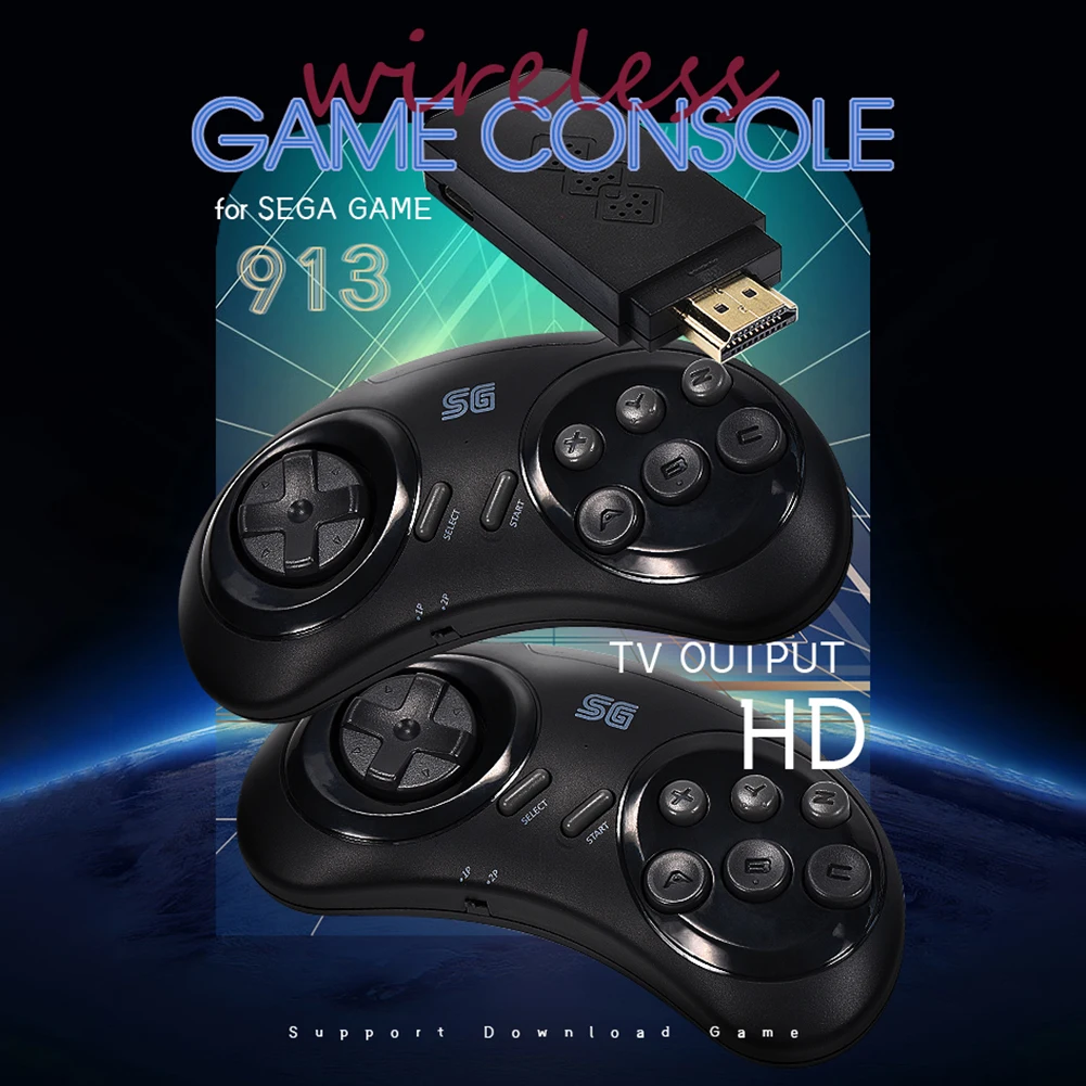 16-битная игровая консоль Sega MD Y2 SG MINI TV с 2 беспроводными контроллерами 913