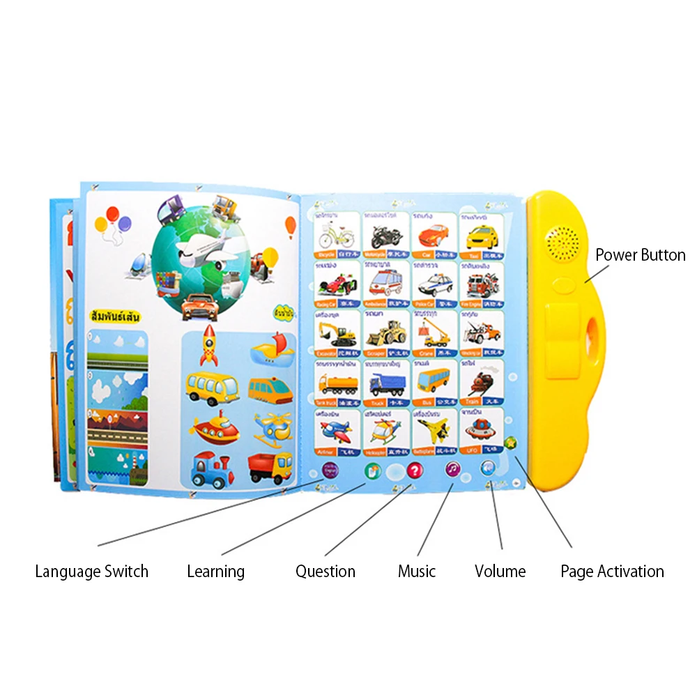 Звуковая панель 3 в 1 интерактивная книга с тайским китайским и английским