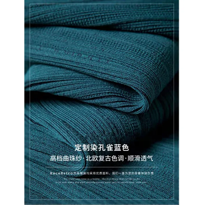 

Peacock Blue Polo Knitted Sweater Dress Half Sleeve Women's Dresses Female Party Evening Elegant Sexy Bodycon Casual Clothing