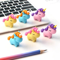 3pcslot kawaii fat unicorn eraser modified eraser cute cartoon creative detachable pencil office childrens toys gifts