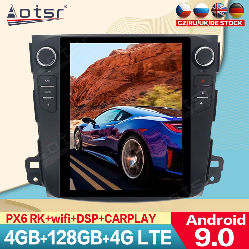 Android Tesla Style Big Car GPS Navigation For Mitsubishi Outlander 2006 - 2011 Radio Cassette Recorde Car Multimedia Player