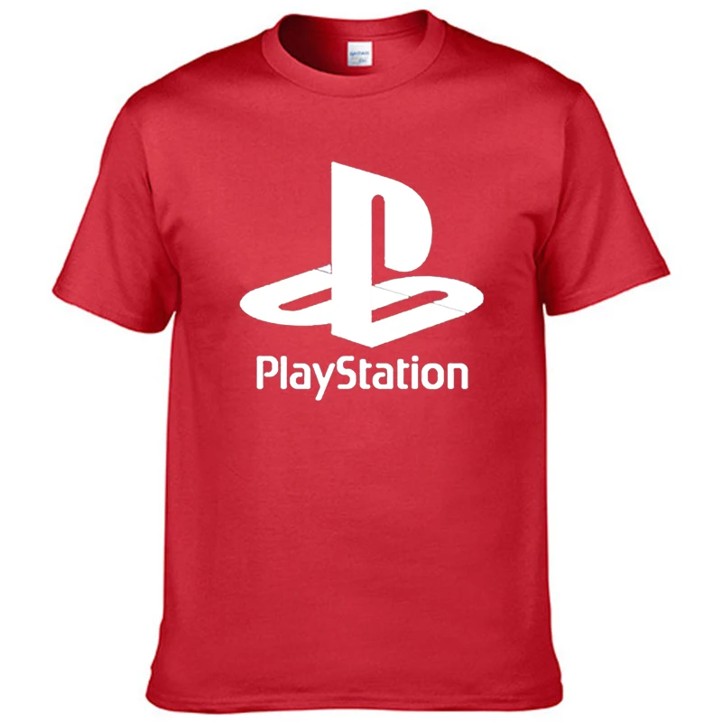 Футболка PS мужская с принтом playstation тенниска круглым вырезом и короткими