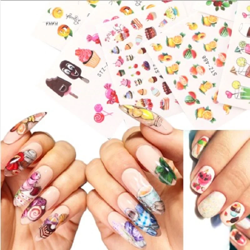 24 шт. акварельные цветочные наклейки для ногтей фламинго морская лошадь красивый