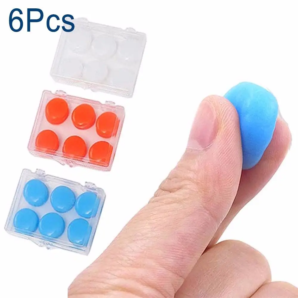 

6Pcs Silica Gel Soundproof Waterproof Earplugs Nap Small Grape Shape Anti-Noise Gummies Sleep Ear Plugs