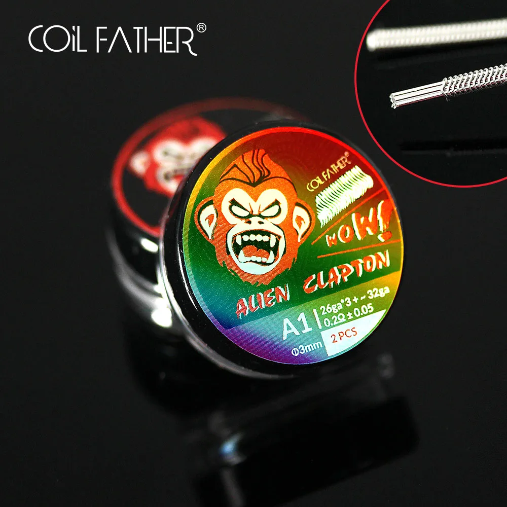 

Катушка Father 10 шт./кор. Ni80 Ni90 нихромовая предварительно оборудованная катушка готовые King катушки Alien Clapton для электронной сигареты RDA RTA