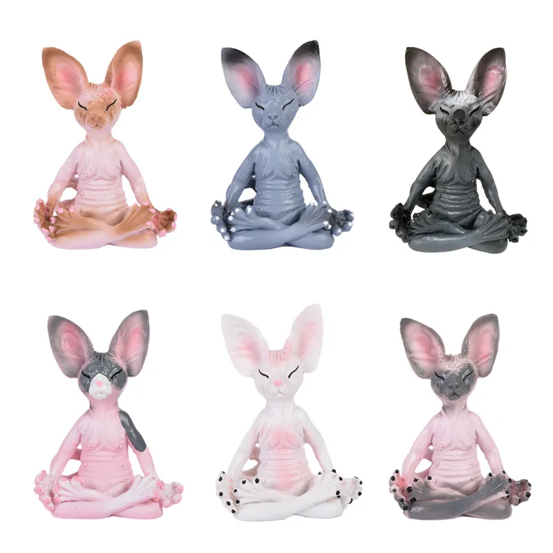 🛍ЧудеснаястатуэткаБудды,кошки,медитация,Сфинкс,кот,медитация,искусство,скульптуры,наружныесадовыестатуэтки,6x4x8см