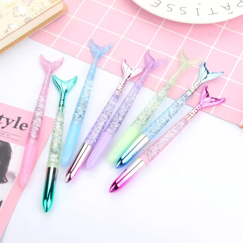 1 Piece Pretty Sweet Mermaid Writing Pen Lovely Girls Colored Quicksand Korea Japanese Stationery School Supply Gel | Канцтовары для