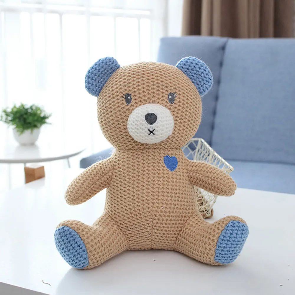 Вязаная Мягкая Плюшевая Игрушка в виде животных милая детская мультяшная