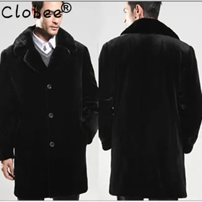 2020 сексуальная зимняя черная норковая куртка ветровка винтажная мужская длинная