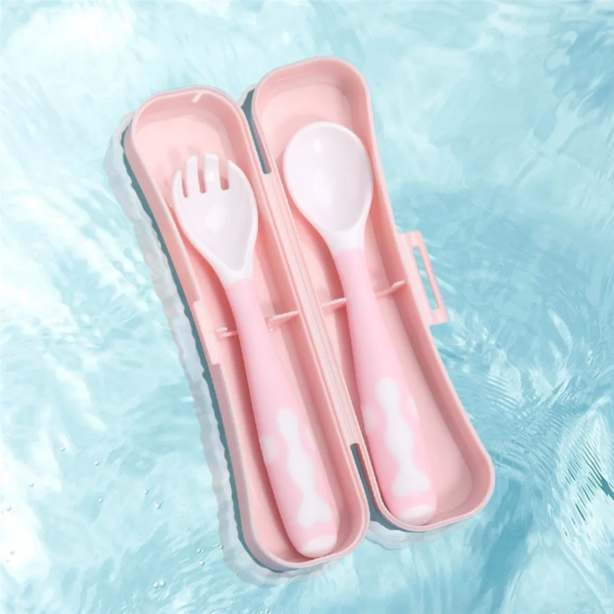 New Spoon Dinnerware Set 2pc/1set Baby Feeding Training 2-In-1 Self-Feeding Tools Kitchen 1101#30 | Дом и сад