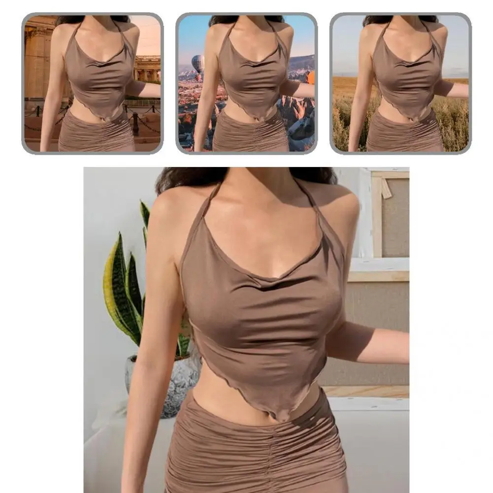 

Comfy Soft Bellyband Halter Top Bodycon Skirt Cozy Bodycon Skirt Stretchy for Women