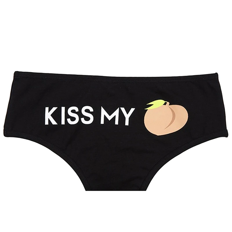 

Lady Sexy Panties Mature Women Briefs All-Match Breathable Comfortable Panties Mutandine Kiss Me Peach Pattern Pantie