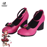 rolecos anime love live cosplay shoes love live sunshine cosplay lolita shoes takami chika girls red high heel cosplay shoes