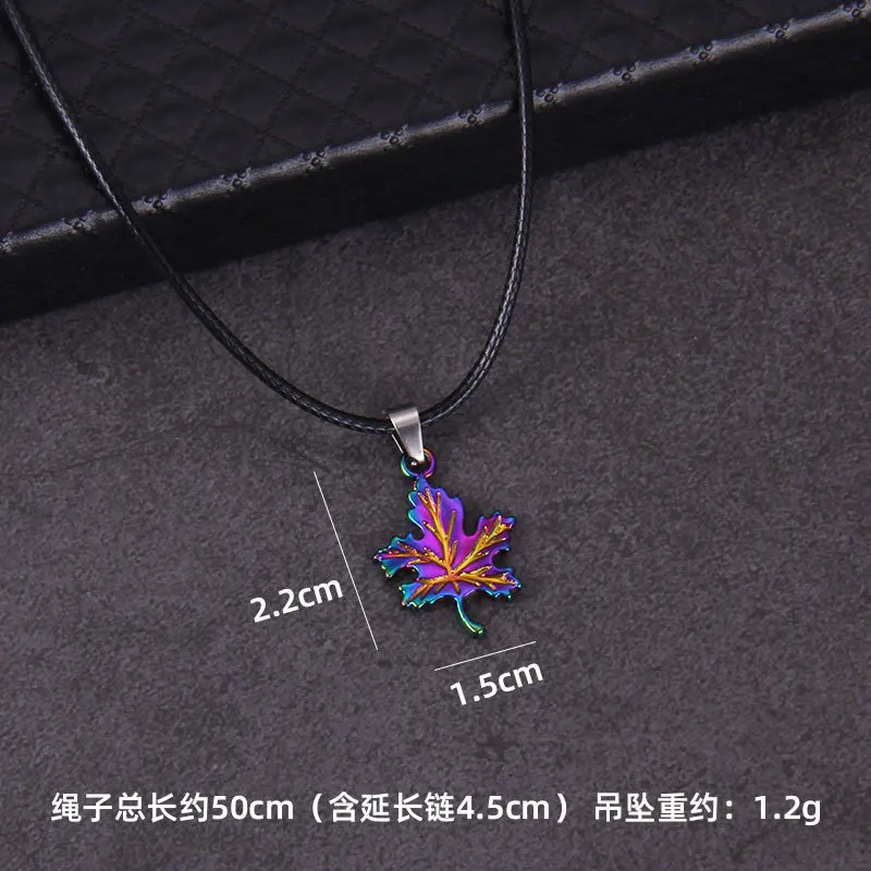 

GIOIO New Niche Design Sense Little Girl Moon Sun Chrysanthemum Necklace Color Hexagonal Star Maple Leaf Alloy Pendant
