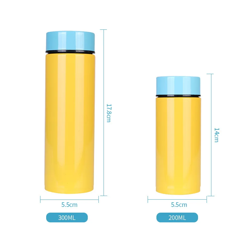 Мужская и женская студенческая мини-термосная чашка из нержавеющей стали модного дизайна для активного образа жизни с прямым корпусом "Подогревает воду".
