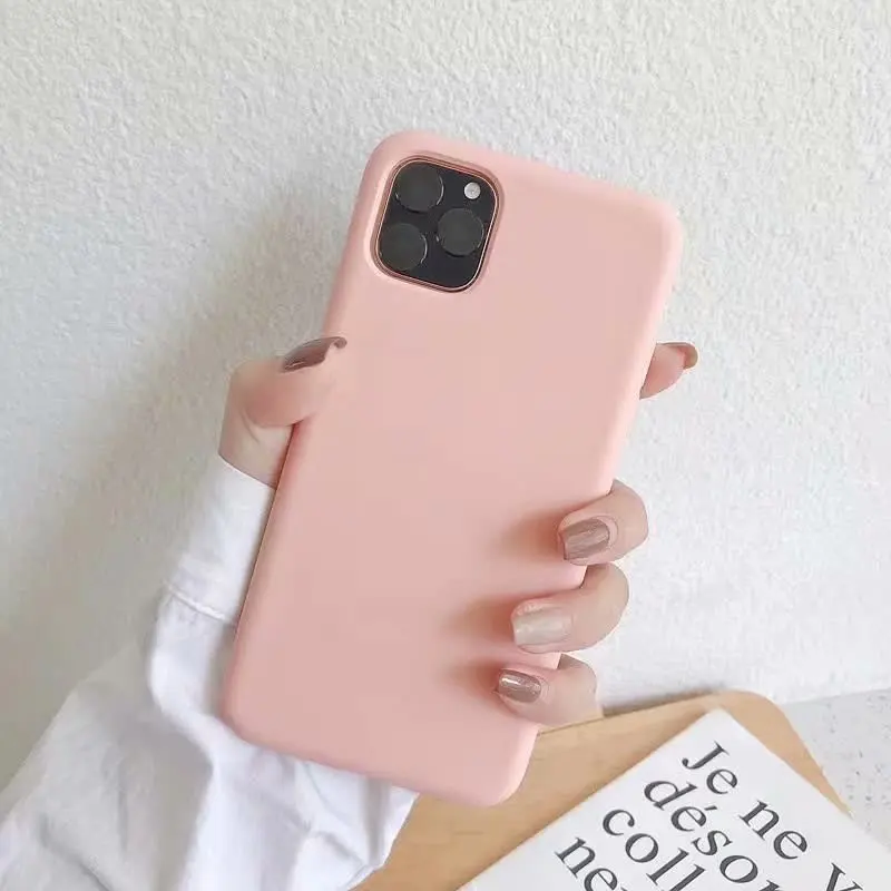 Cherry Pink Sealed Liquid silicone Phone Case For iPhone 11, 11 Pro Phone Case For iPhone 11 PRO Max 6.5 inch Phone Back Coque Cover Case - Цвет: Cherry Pink