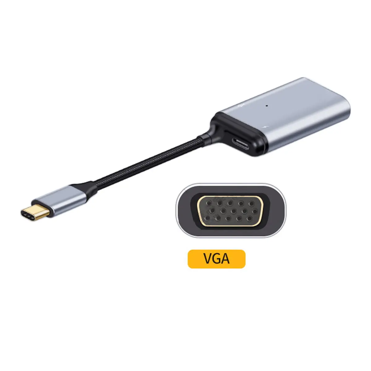 Buy qywo USB3.1 USB-C Type C to VGA RGB Converter HDTV Adapter 60hz 1080p with Female PD Power Port