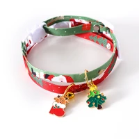 17 33cm adjustable christmas necklace for cats kawaii deer pattern kitten puppies collar with bell safety buckle pets supplies