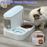 2 in 1pet bowls automatic food dispenser cat drinking bowls dog food feeder kitten water storage fountain pet supplies