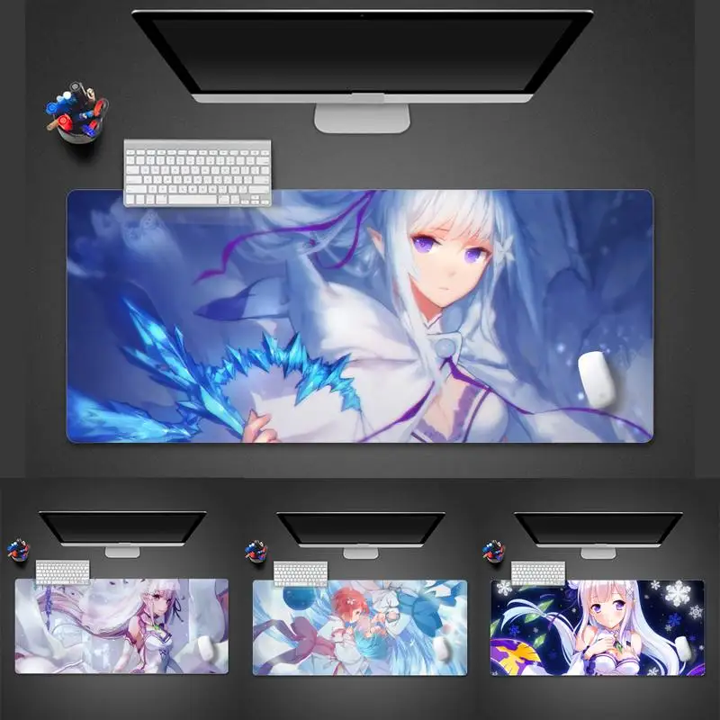 

«Жизнь в другом мире» от царапин, кавайная девушка, силиконовый большой/маленький коврик для мыши, геймерский большой X XL нескользящий коври...