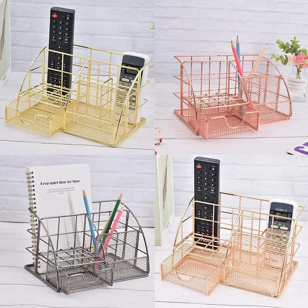 

Creative Metal Pen Holder Pencil File Storage Rack Box Storage Organizer Office Stationery Escritorio Desktop Accessories