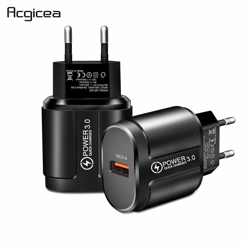 universal 18w usb quick charge 3 0 for iphone huawei xiaomi eu us wall adapter android mobile phone fast charger for samsung s8 free global shipping