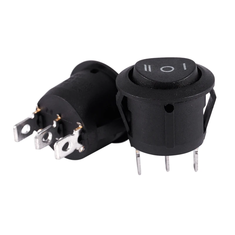 2 x AC 6A/250V 10A/125V 3 Pin SPDT вкл./выкл./вкл. положения круглая лодка кулисный переключатель