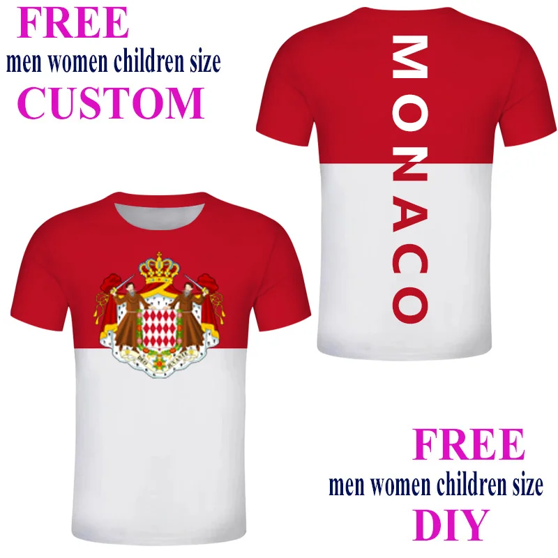 

Monaco T Shirt Custom Europe Country Flag Coat Of Arms Of Monaco FC Football Racing T Shirt Travel Souvenir Gifts Sport Clothing