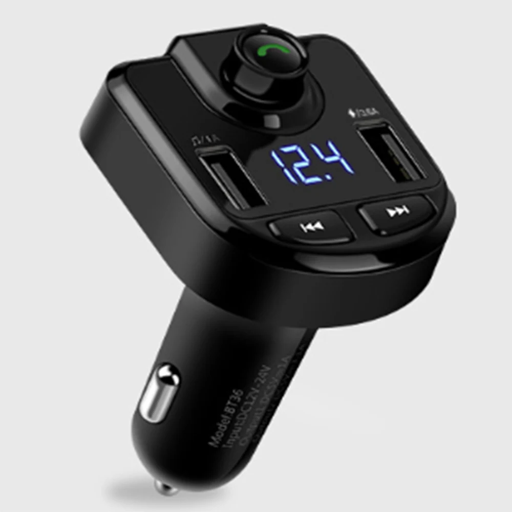 Автомобильный беспроводной Bluetooth передатчик с двумя USB портами 3 6 А|Автомобильный