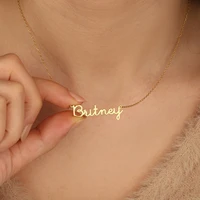 custom name necklace stainless steel nameplate pendant gold choker personalized name necklace for girlfriend christmas gifts