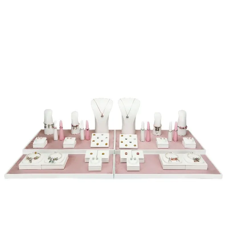 Jewelry display stand pink bust model factory direct shooting necklace bracelet pink paint jewelry display set