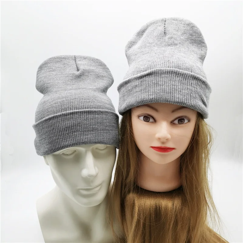 Winter Autumn Solid Color Adult Child Unisex Beanies Hats Large Big Ice Cream Windproof Keep Warm Cold Caps Plus Size Men W24