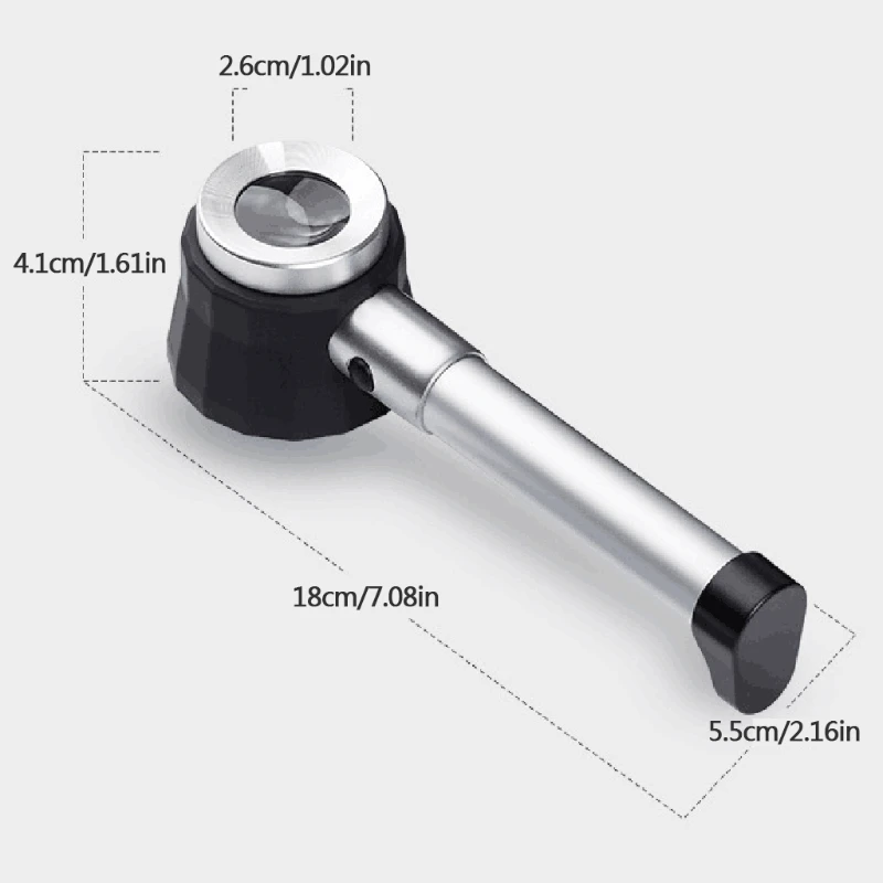 

10X Magnifying Glass Optical Glass With Light Measuring Scale To Enlarge Jewelry Teaching Equipment Accessories