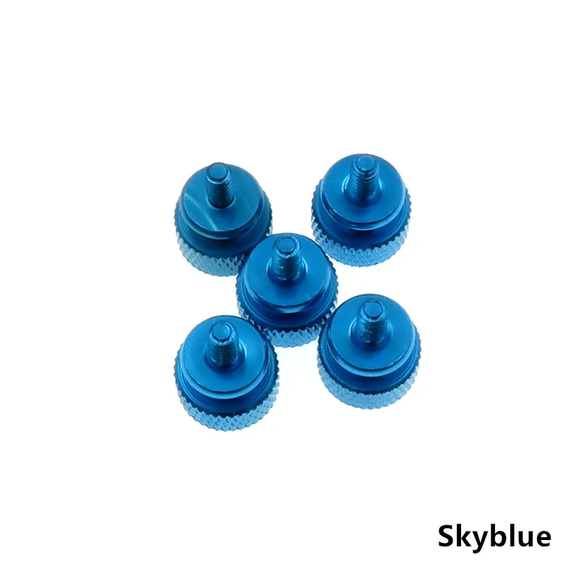 Skyblue 5 шт 6#-32*6,5/12 Алюминиевый сплав чехол для компьютера боковая панель жесткий диск ручной винт накатки большого пальца винты цветной гвоздь - Цвет: Skyblue