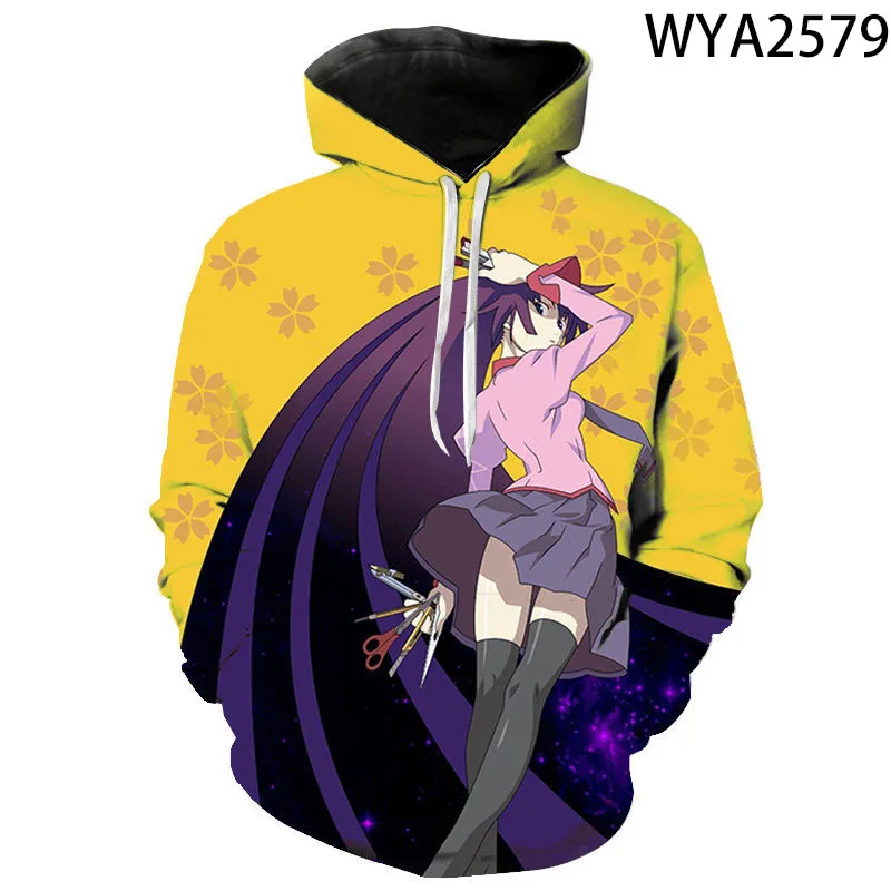 

Мужские, женские, детские модные толстовки Monogatari с 3D принтом, пуловер с длинным рукавом для мальчиков и девочек, Детская уличная одежда, повс...