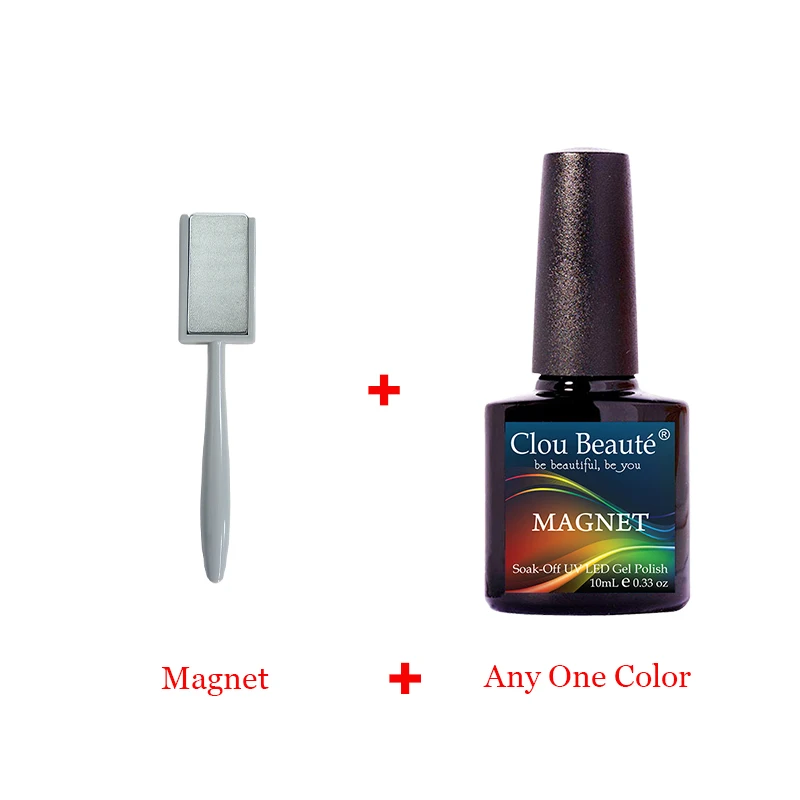 Magnet 1 and 1 color Clou Beaute Гель-лак для кошачьих глаз 46 цветов маникюрный Декор гель лак для ногтей отмачиваемый лак для ногтей 10 мл Полупостоянный лак для ногтей - Цвет: Magnet 1 and 1 color