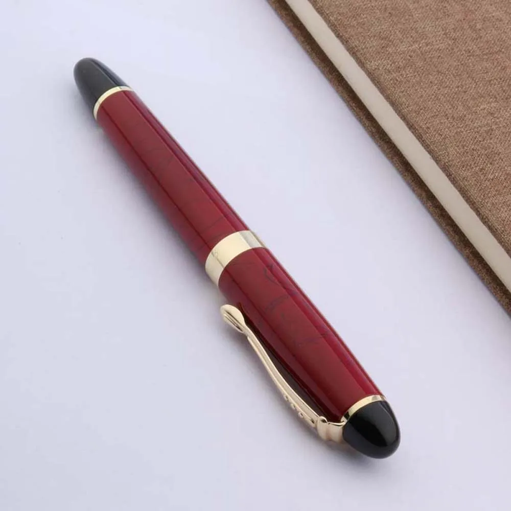 Перьевая ручка jinhao 450 с темно-красным узором лакированным золотым наконечником