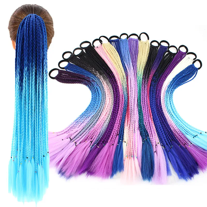 

Kid Elastic Ponytail Hair Band Rubber Band Hair Accessories Kids Kanekalon Headband Girls Twist Braid Rope Headdress Child Gift