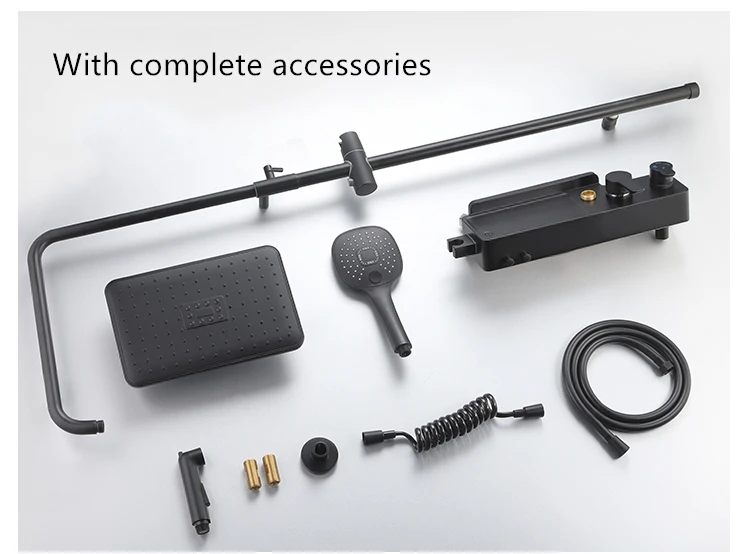 Смеситель для душа ванной комнаты термостатический с раздвижной планкой набор