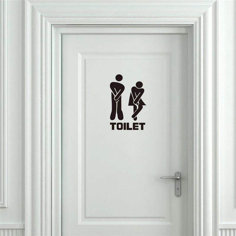 13 Toilet Pattern2 Кухня Ванная комната спальная; игровая офисная знак входа в туалет наклейки на дверь для домашнего декора Diy виниловые наклейки на стены - Цвет: 13 Toilet Pattern2