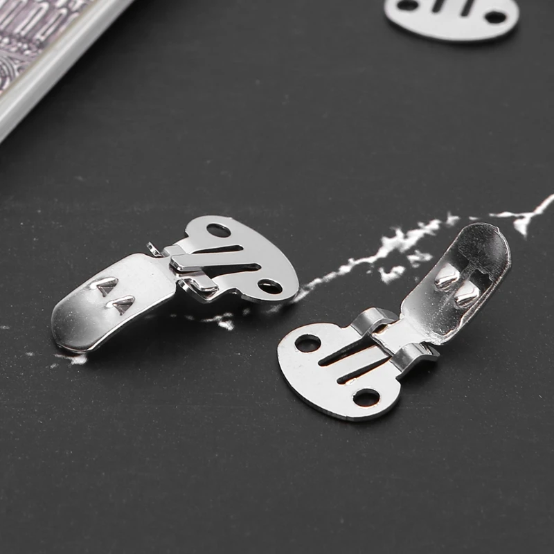 

K5DA 10Pcs Silver Cutout Stainless Steel Shoes Clips Clip On Ornaments Findings DIY