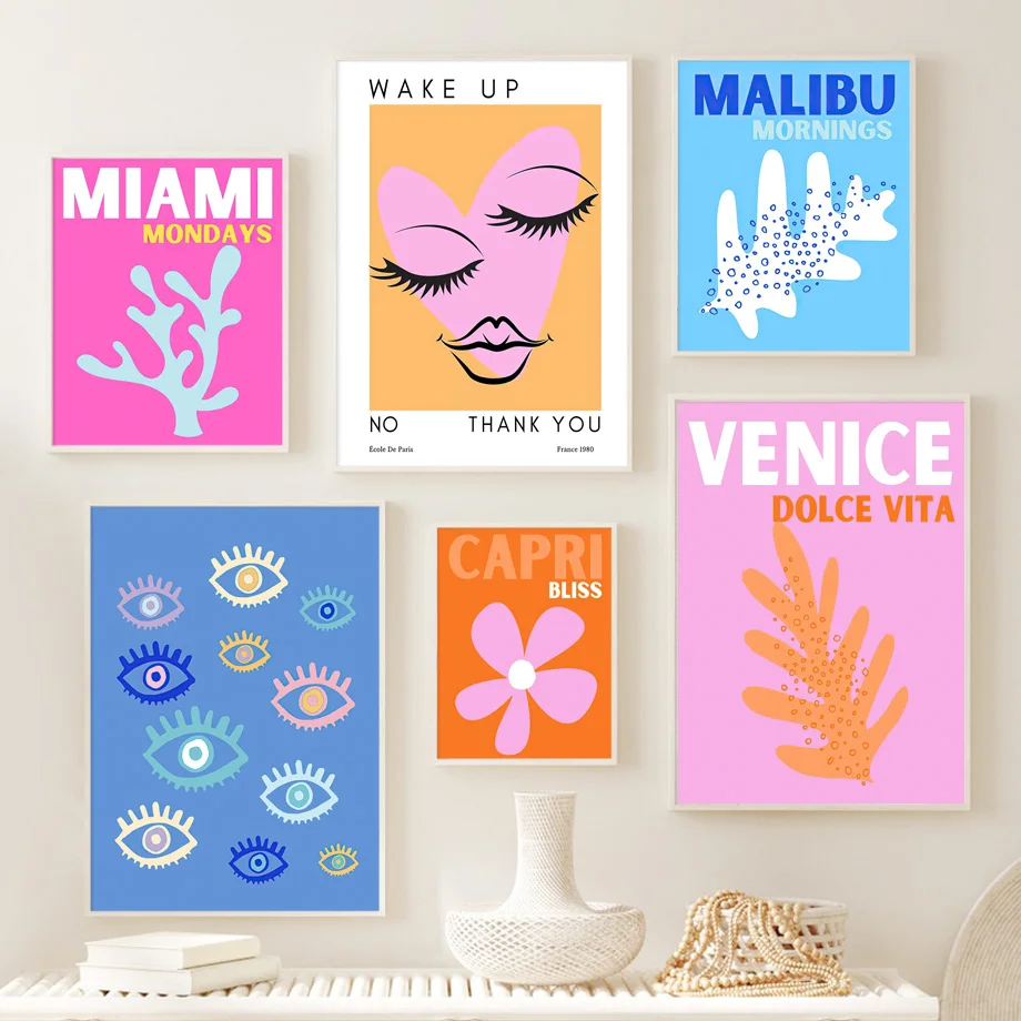 Абстрактные настенные постеры с изображением сглаза микона Капри блисса