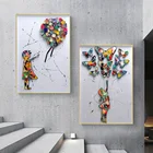 Абстрактная Бабочка и цветок девушка красочные настенные художественные плакаты картины на холсте картина для гостиной украшение для дома