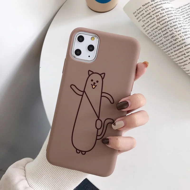 Cute stretch line bear phone case for iPhone 6 7 8Plus XR XS MAX 11Pro 11Promax TPU soft silicone back cover |