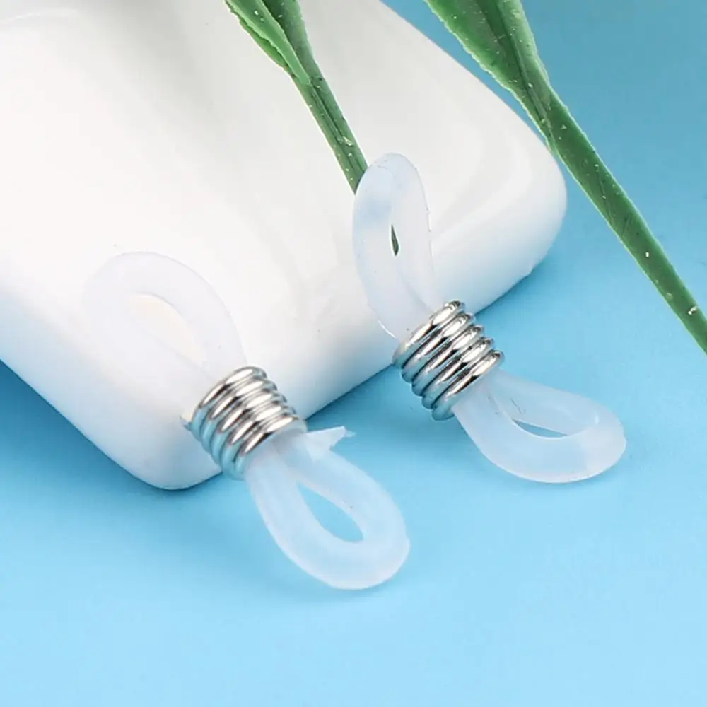 

Doreen Box Iron Connectors Black White Silicone Mask Chain Glasses Chain Connectors Findings 20x6mm,50PCs