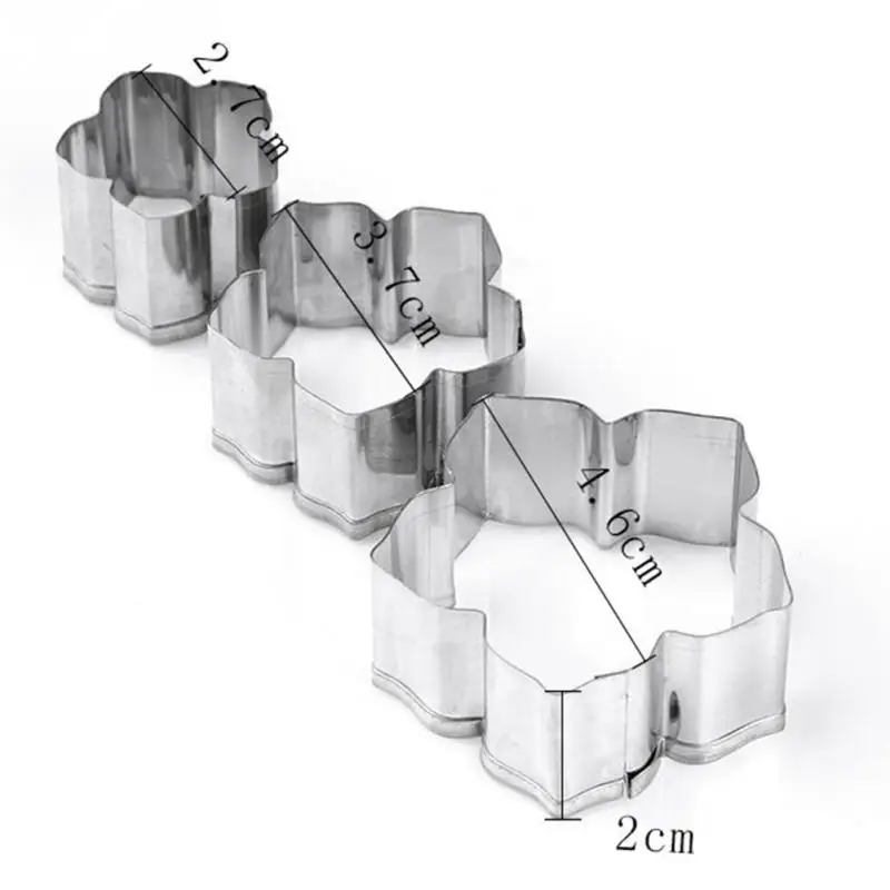 3pcs Lotus Cut Mould Stainless Steel Fondant Flower Styling Tool Biscuit Cutter Cake Baking Decorating Kit Pastry | Дом и сад