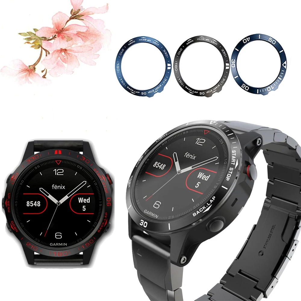 Резиновый чехол для Garmin Fenix 5 / 5plus 5X 5xplus 6 6pro металлический с защитой от