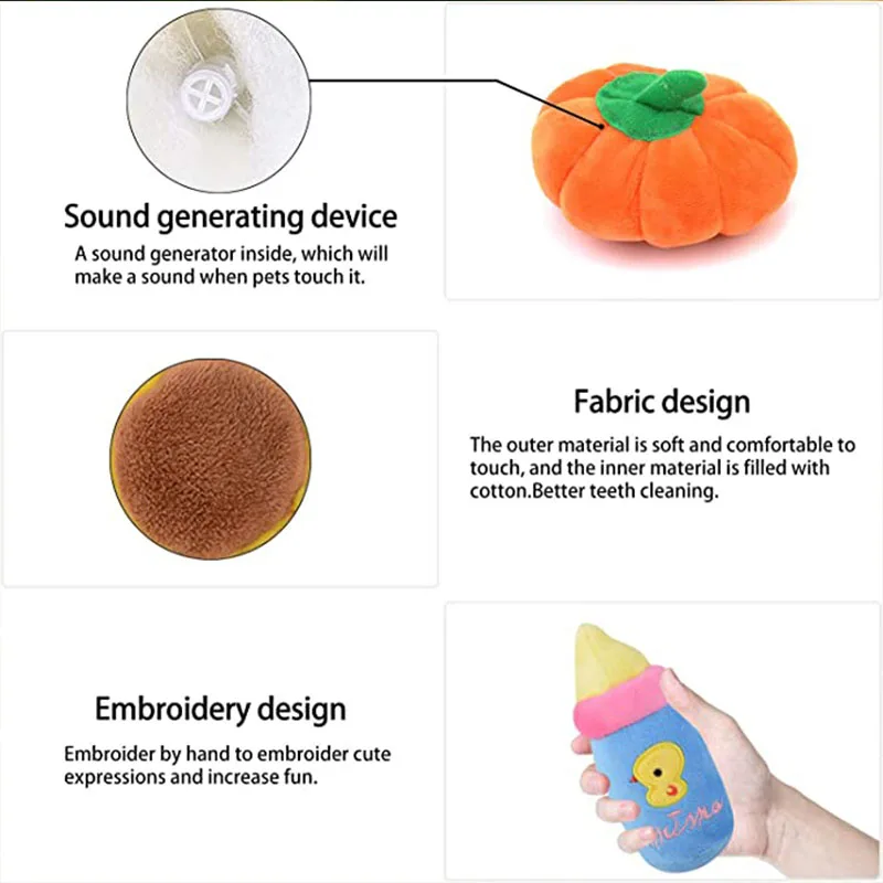 Щенок собака Плюшевые пищалки Игрушки для маленьких средних собак кость